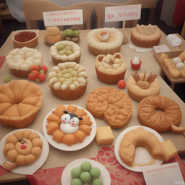 Pastry, cartoon, Chinese style, sheep, one, cute