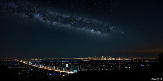 night, starry sky, city,