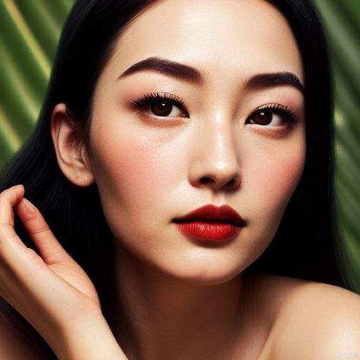 Melon seed face, willow leaf eyebrows, phoenix eyes, delicate nose, cherry lips, long black hair, ancient style.