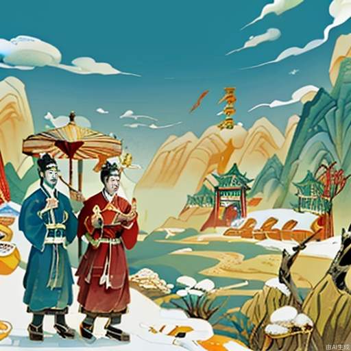 During the Tang Dynasty in China, Li Bai and his friends encountered immortals during the day in a particularly scenic wilderness