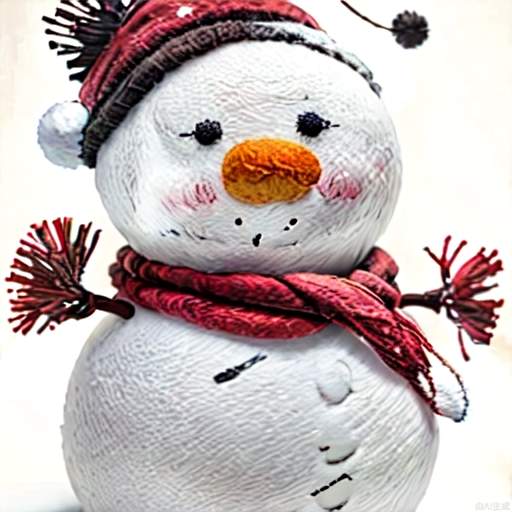 Wool snowman ornament main scene