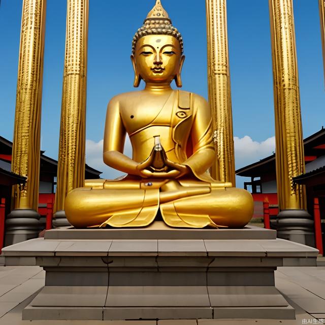 Temple, Buddha statue, woman