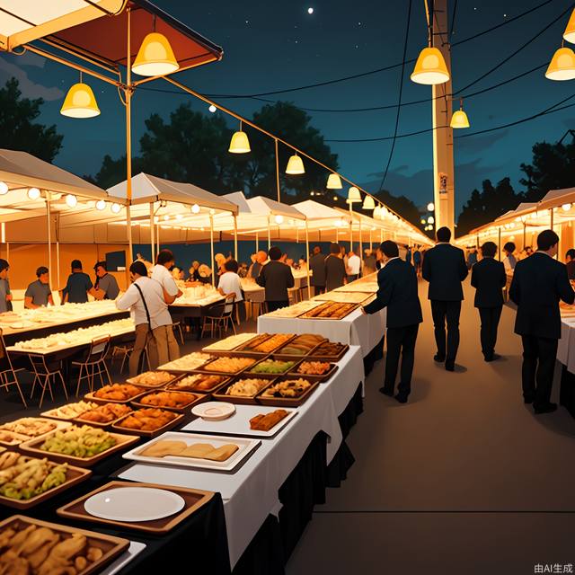 Banquets, 1,000 tables, night markets, indoors,