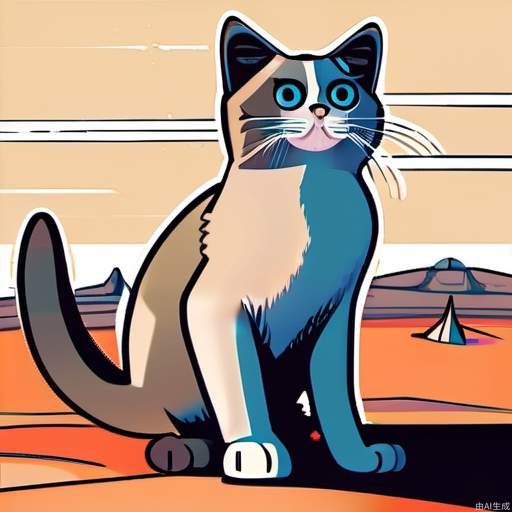 Ragdoll cat standing on Mars