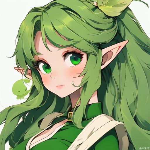 Elf girl, green, cool