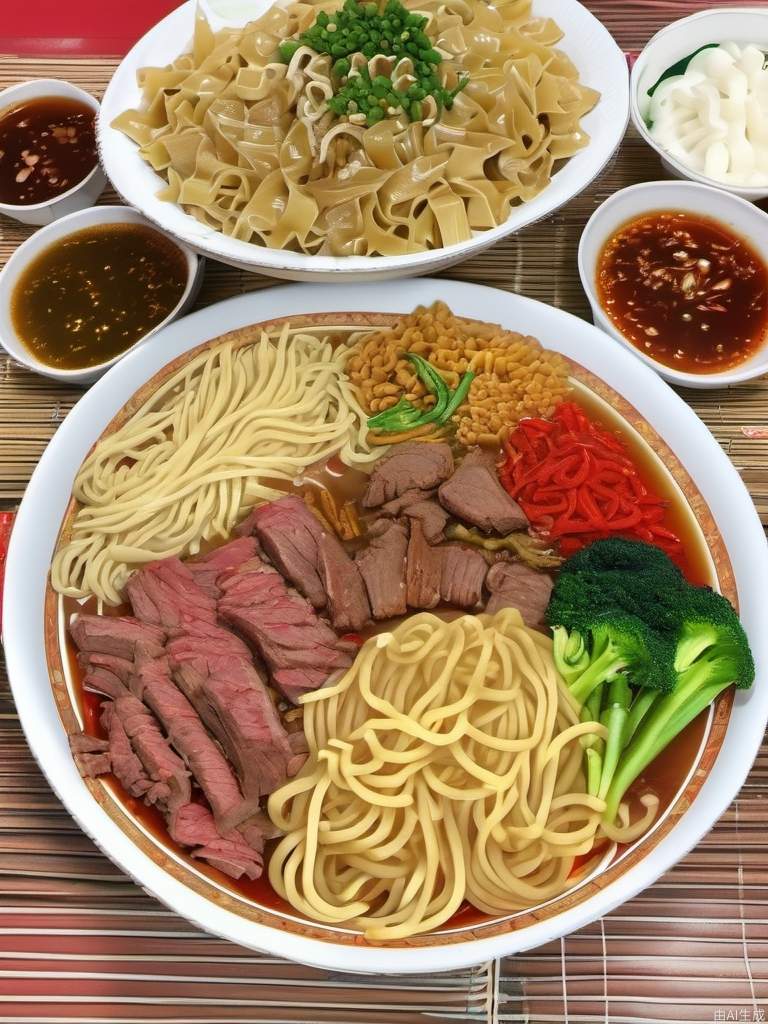 新疆，拌面，牛肉，蔬菜，意大利面，整体