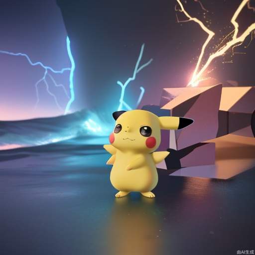 A cute Pokemon Pikachu, all surrounded by yellow lightning, lightning is unleashing, in cyberpunk, wearing Iron Man's red and yellow armor, colorful universe in the background, surrounded by waves, blind box, bust, sacred movie edge lighting, natural light, realistic lighting and shadows, the best quality light tracking, 8k 3d, Cinema 4D, Sintan rendering, Pixar, pastel colors, blender, super detail--ar 3:4--niji 5--v 5--s 250