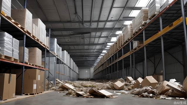 A warehouse full of scrap metal, very chaotic unmanned interior.