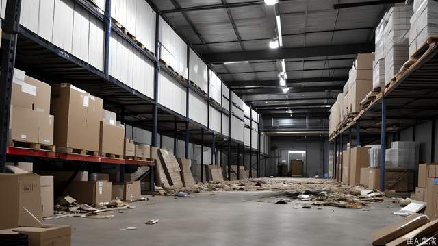 A warehouse full of scrap metal, very chaotic unmanned interior.