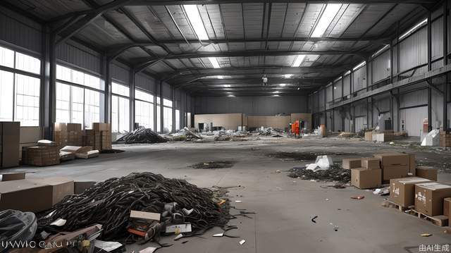 A warehouse full of scrap metal, very chaotic unmanned interior.