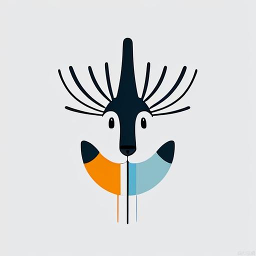 cartoon animals illustration, simple, Minimalist style, ((abstract art)),