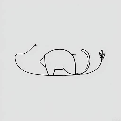 cartoon animals illustration, simple, Minimalist style, ((abstract art)), sketch,