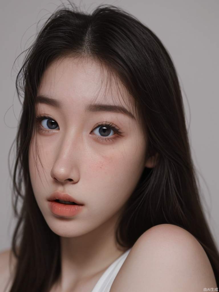 20岁，长发，白皮肤，大眼睛，高鼻梁