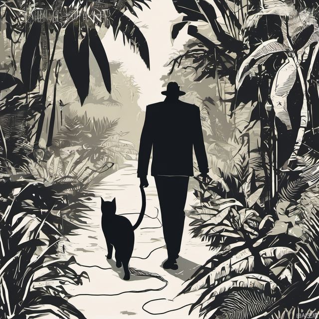 Cat man walking in the jungle