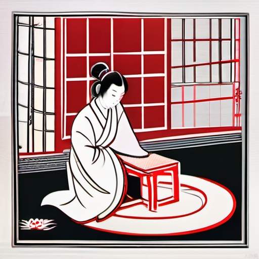 In a corner of the courtyard, the female protagonist was sitting on a small bench carefully trying to cut paper. Seeing that the shape of the red crow bird was about to take shape, the male protagonist suddenly came forward and grabbed the scissors in her hand, causing the entire paper-cut in the female protagonist's hand to be cut.