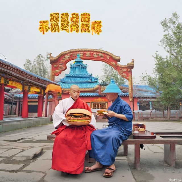 Tang monk eats hamburger