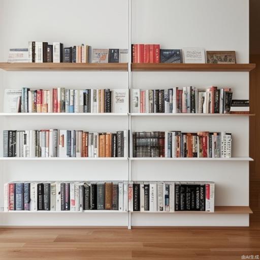 There is a shelf on the white wall on which two books are placed