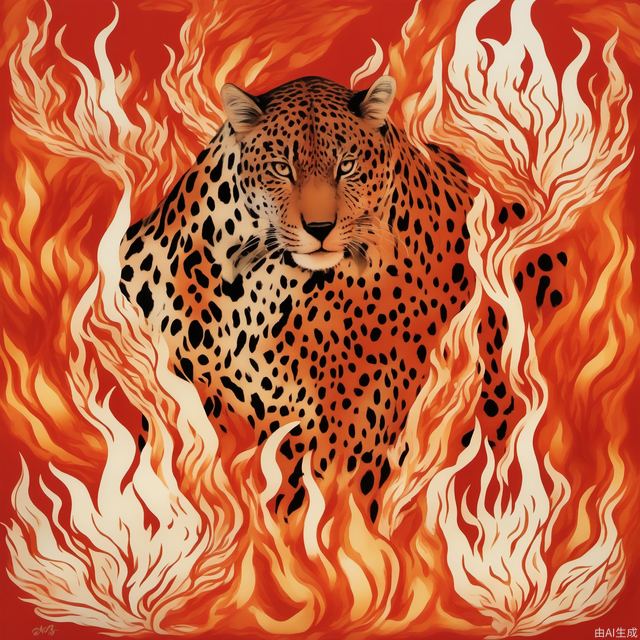 animal, flame print,