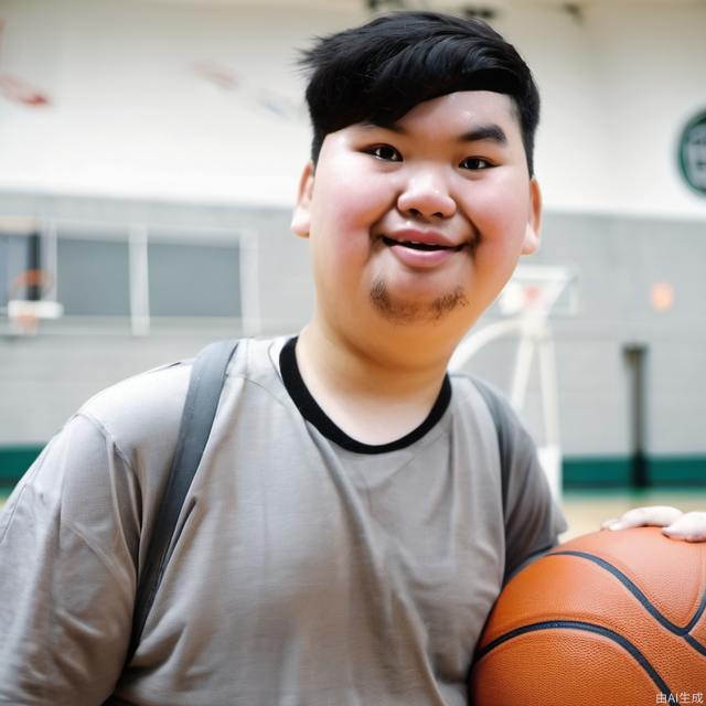 fat, boy, basketball,