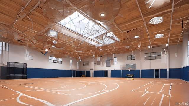 Indoor basketball hall