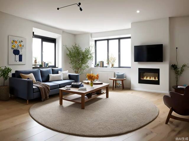 Real photos, minimalist and cozy living room