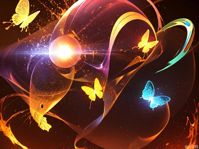 guangxian,efficacy,particle,rose shaped light,Vivid Colors,highres,the shape of a butterfly,Acid Graphics,