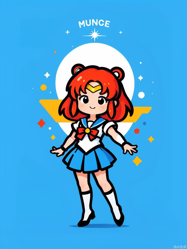 chibi,full body , a cute girl, wearing school uniform,sailor moon style, solo, blank background, dynamic pose,simple details, masterpiece,high quality,