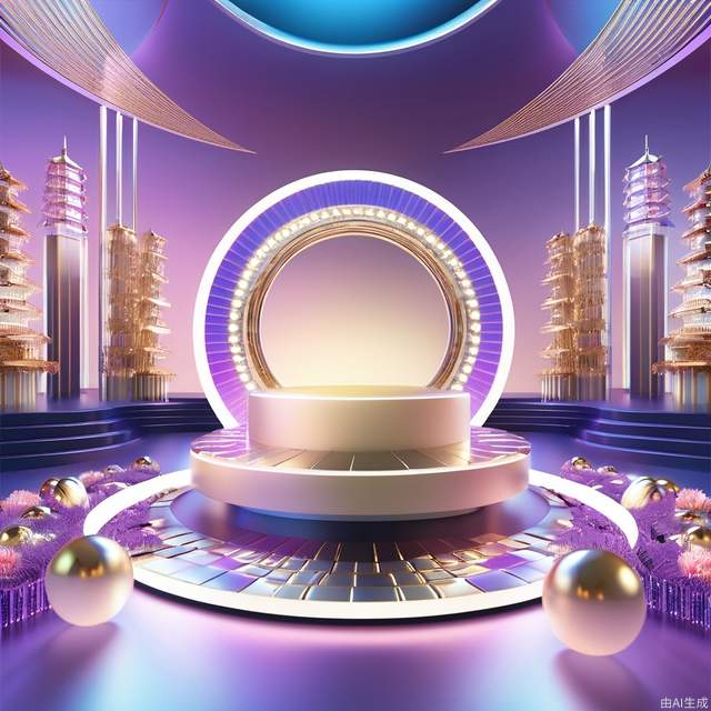 in the style of vibrant stage backdrops, group f/64, miki asai, money themed, circular shapes, Ivory and Crystal, ue5, ocrendering, c4d, blender