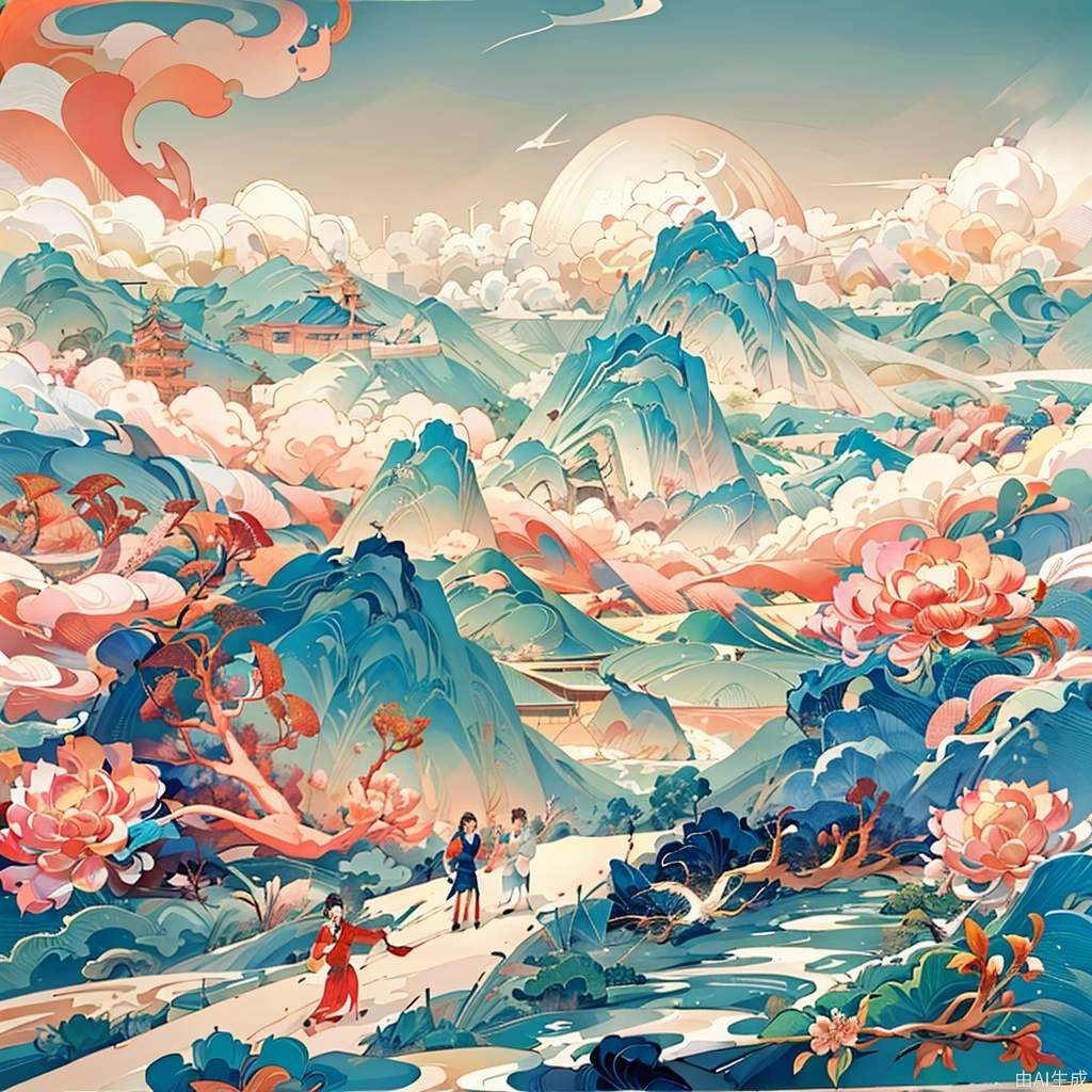 中国山水画，Cath Kidston风格