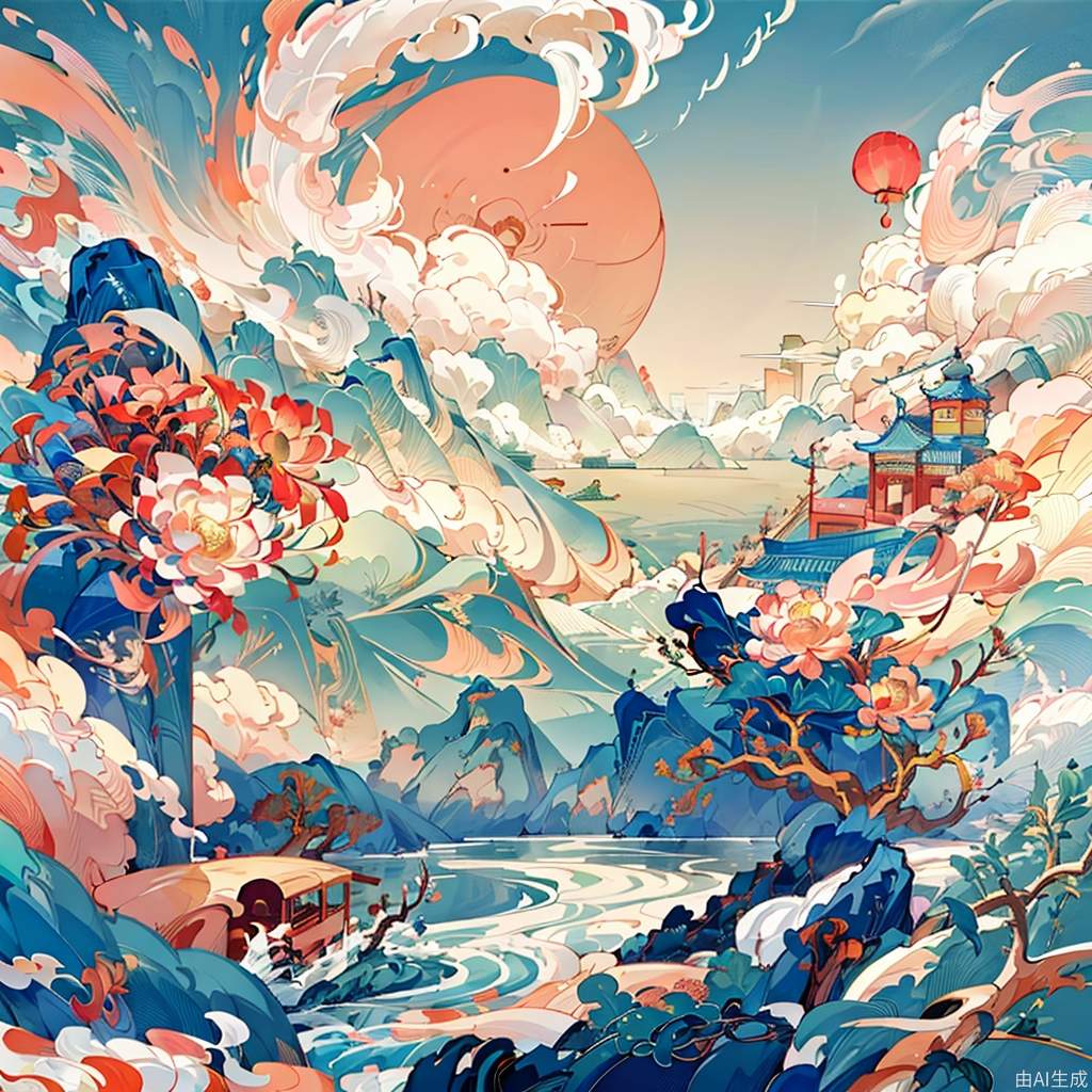 中国山水画，Cath Kidston风格