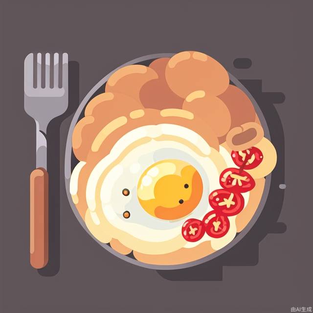 food focus, food, no humans, fork, still life, plate, egg (food), knife, meat, egg, grey background, simple background, fried egg