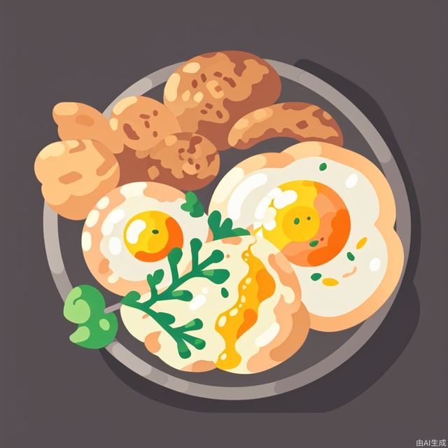 food focus, food, no humans, fork, still life, plate, egg (food), knife, meat, egg, grey background, simple background, fried egg