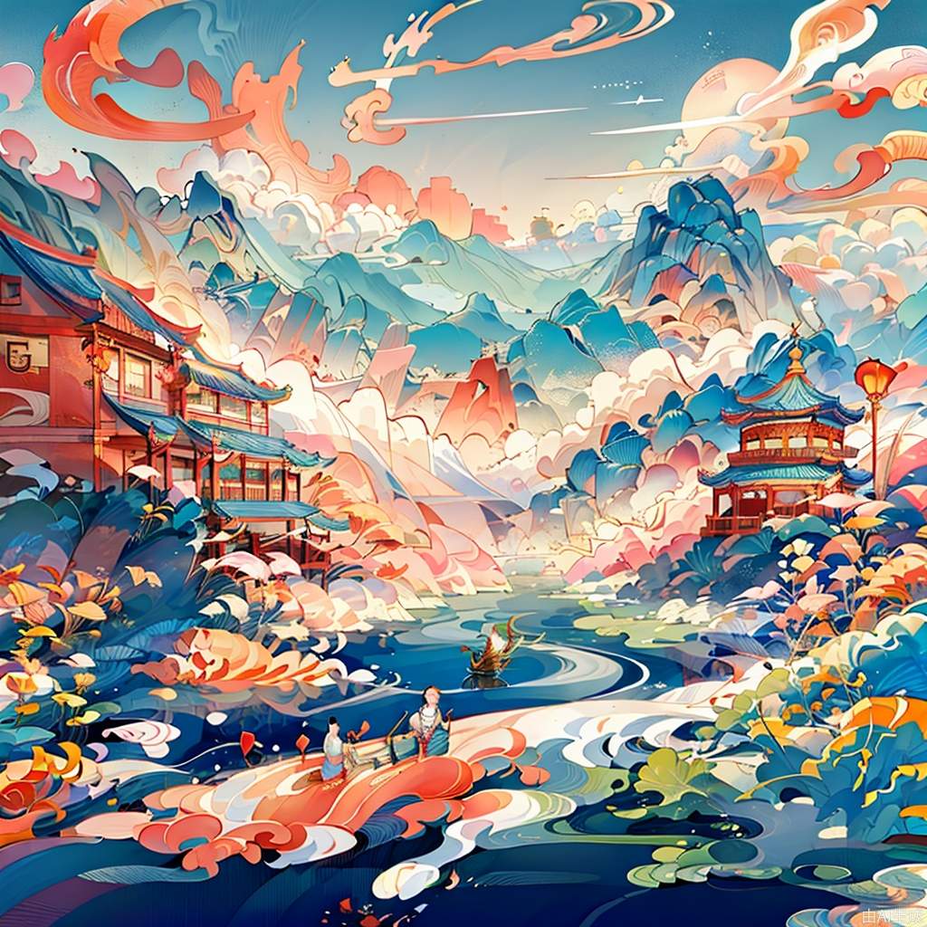 中国山水画，Cath Kidston风格