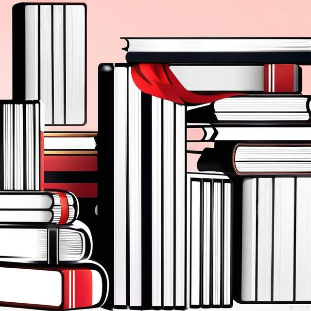 a black and white image of a Books with a red scarf on its head, in the style of minimalistic japanese, colorful animations, logo, tupinipunk, soft and rounded forms, rinpa school, flat shapes