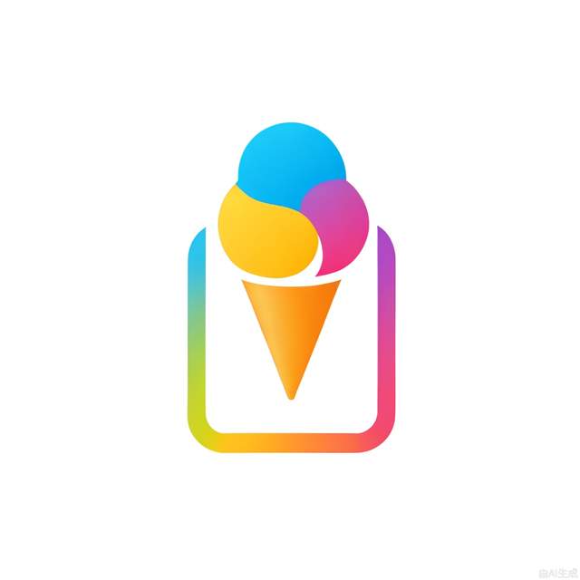 a logo for an ice cream,brand, simple, vector, Psychedelic Art --no text realistic details