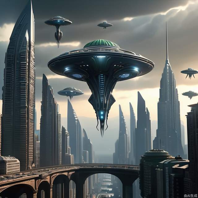 ((alien invasion)), colossal city size organic motherships descending, swarming with alien fighter craft, levelling skyscrapers with directed energy weapons, epic scale, cinematic perspective