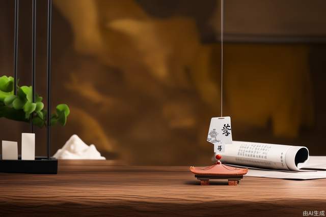 Traditional Chinese medicine elements, real scene, desktop without objects, 45 degrees diagonal down