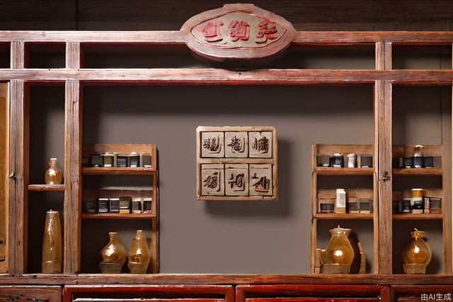 Realistic, empty desktop, 45-degree diagonal downward, ultra-fine, complex background, complex elements, traditional Chinese medicine elements, ancient Chinese style, traditional Chinese pharmacy background