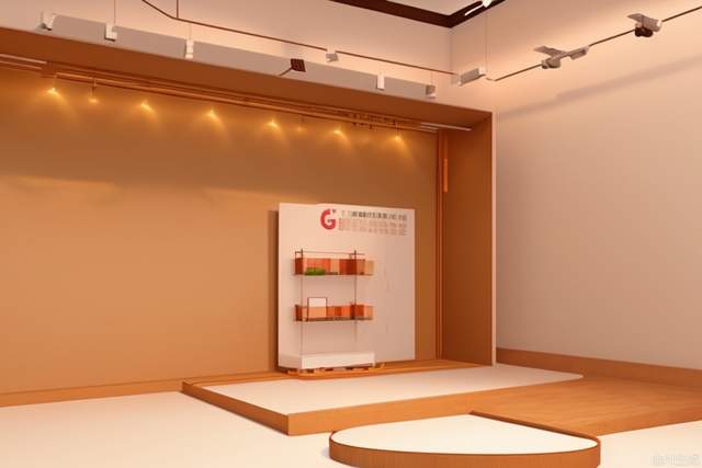 rectangle platform, product display,Simple Chinese background wall,Studio lighting,rendering,3D