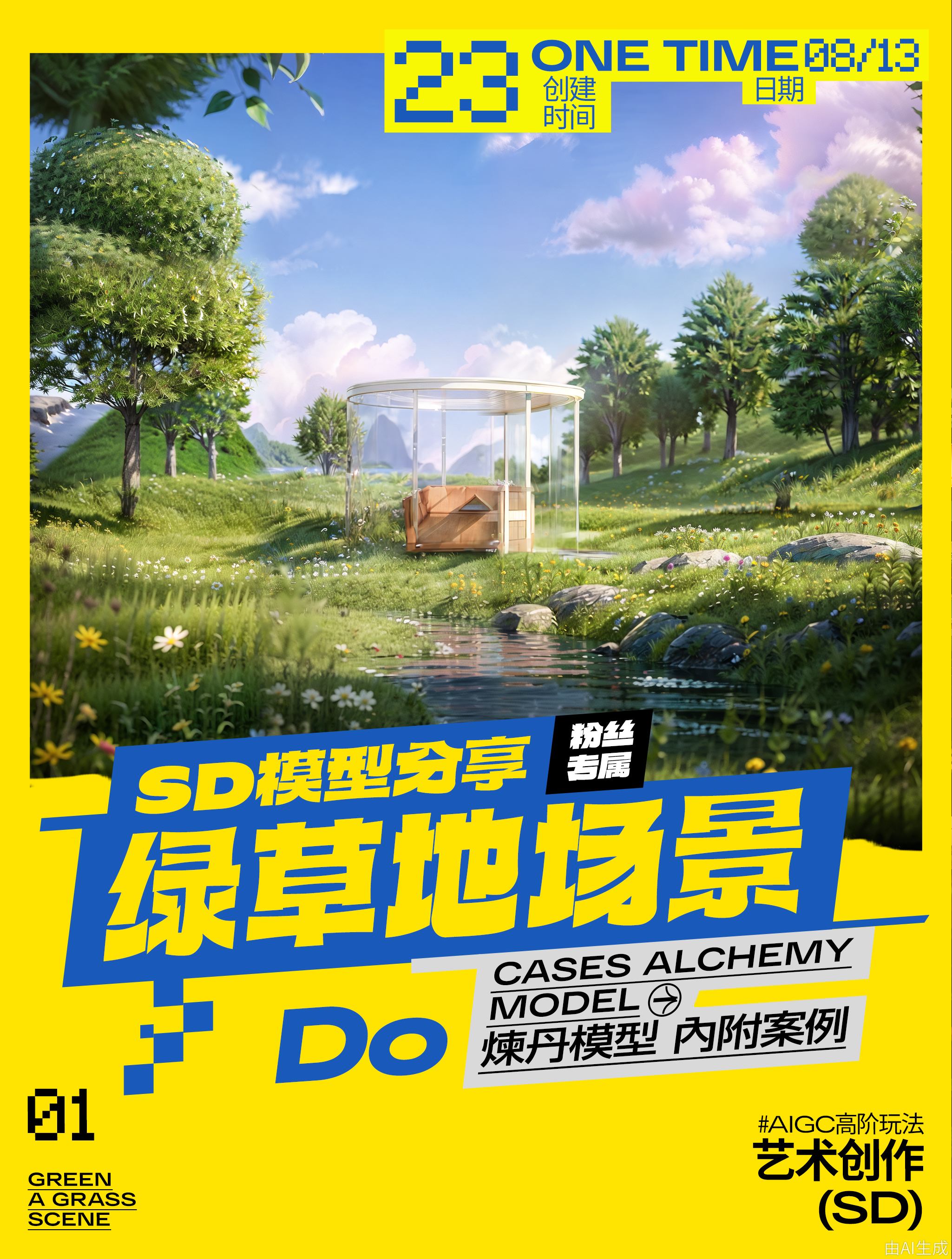 3D卡通草地模型⋅cartoon grass scene model